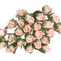 Roser, papir pink, halv udsprunget 5 stk.