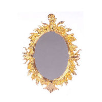 Oval antik guldspejl