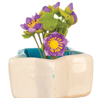 Fiskebassin stjerneformet porcelæn m/ fisk og blomster