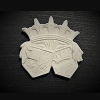 Våbenskjold, gips 4 x 4 cm