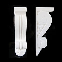 Konsoller 2 stk. gips H:6,5 cm B: 1,6 cm D: 2,5 cm
