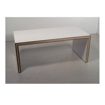 Hvidt lamineret spisebord, håndlavet