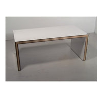 Hvidt lamineret spisebord, håndlavet