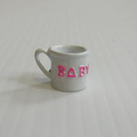 Baby krus hvid/rosa, håndlavet metal