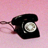Telefon m/ drejeskive, sort