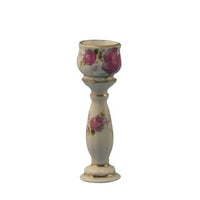 Blomsteropsats i porcelæn, hvid m / blomstermotiv