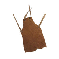 Håndsyet forklæde, ruskind