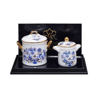 Porcelæns gryder 2 stk. reutters blue onion