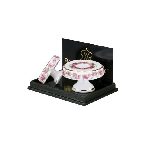 2 porcelænsfade på fod design ,,rose"