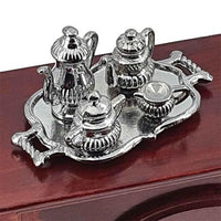 Thesæt på fad, forsølvet 5 dele