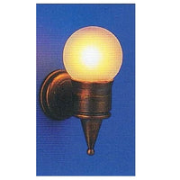 Væglampe antik - bronze m/ opalglaskugle