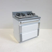 Komfur gas hvid/sølv