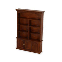 Dobb. bogreol louis philippe,  valnød m/ udskæringer