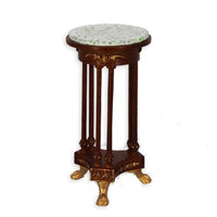 Empire lampe/ blomsterbord m/ ,,marmor plade"valnød