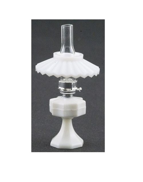 Olie - lampe, hvid u/ el.