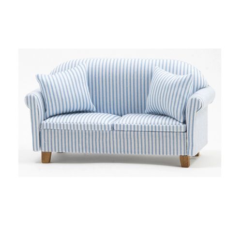 Sofa ,, new design " lysblå strib + 2 puder