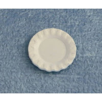 Tallerken hvid metal 12 stk.