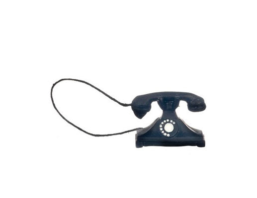 Telefon, antik, sort