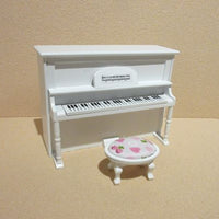 Piano m/ stol, hvidlakeret