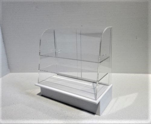 Butiksdisk, plexiglas hvid sokkel