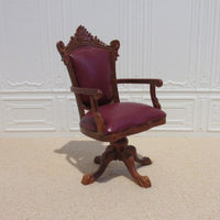 Bespaq kontorstol på dreje understel, valnød- brun læder