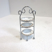 Etagere m/ fade med guldkant