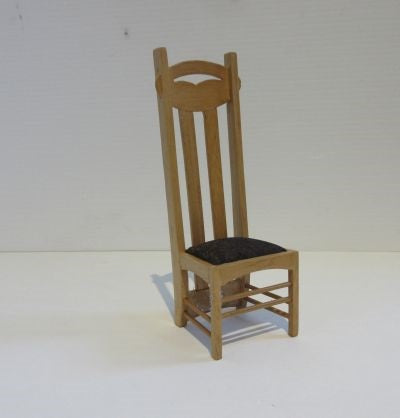 Mackintosh stol ,, the iconic Árgyre" fyrtræ m/ brun silke