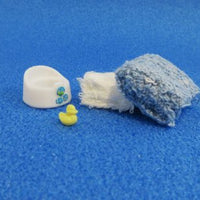 Baby sæt, Potte, 2 håndklæder og en badeand ( blå )