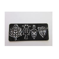 Clare bell miniature black trivets, metal