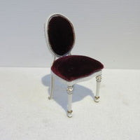 Bespaq medaljong stol, rød velour elfenbensfarve + guld