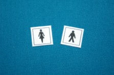 Skilt: dame + herre ,,toilet" pr. sæt