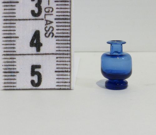 Mundblæst vase, blå glas