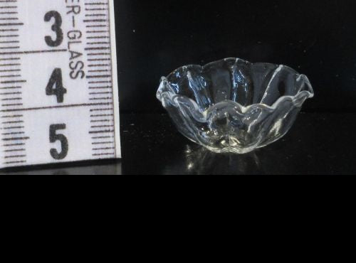 Mundblæst skål ,,kogle" klar glas