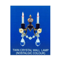 2 armede krystal væglampe, antik