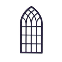 Gotic vindue, sort kunststof uden glas ( kan males )