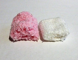 Frote håndklæder rosa + hvid 2 stk.