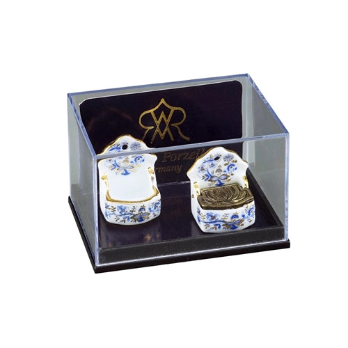 Saltbox 2 stk. Reutters Blue onion/guld