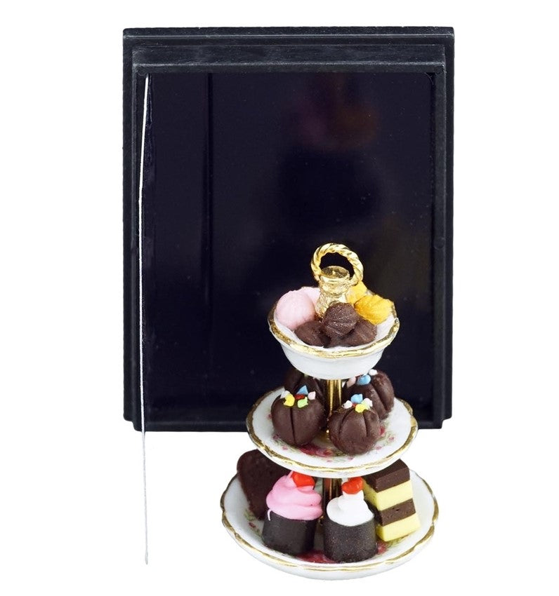 Etagere porcelæn, 3 etager m/ 5 kager