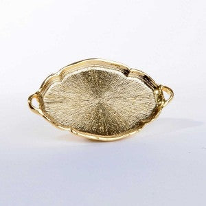 Oval bakke forgyldt messing