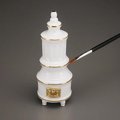 Kamin porcelæn hvid porcelæn m/guld