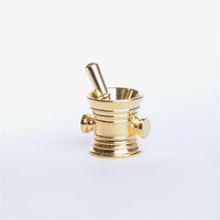 Mini Mundus: Morter i forgyldt messing m/ pistel