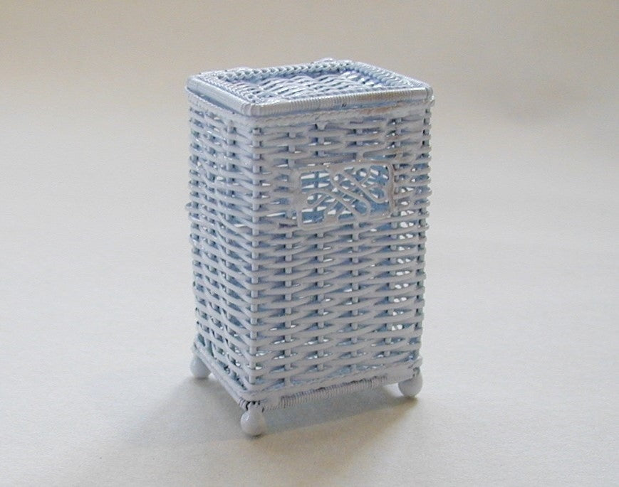 Vasketøjskurv, hvid metal