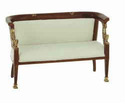 Sofa Empire, valnød / guld