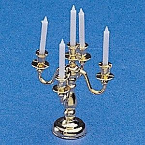5-armet kandelaber, messing