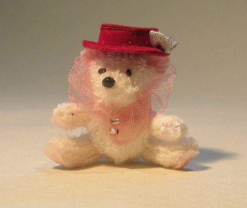 Siddende bamse m/ rødvinshat