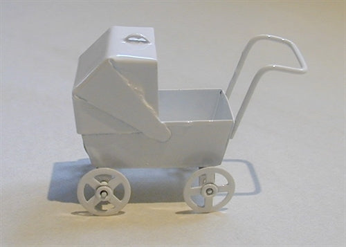 Dukkevogn hvid (metal)