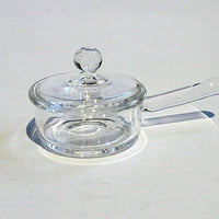 Glas pande m/ låg, klar glas