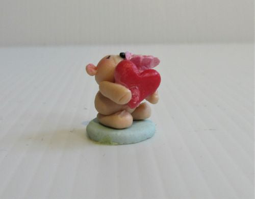 Bamse m/ hjerte fimo, håndlavet
