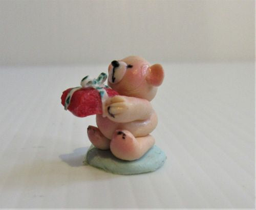 Bamse m/ gave Fimo, håndlavet