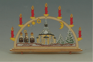 Julepynt, håndmalet kirke ( træ)